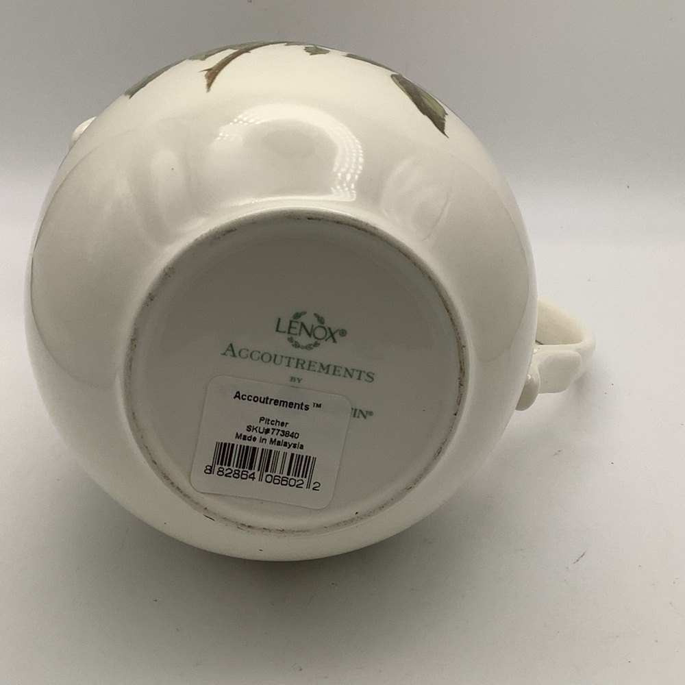 Lenox Accoutrements Pitcher with Red and Green Floral Design - Picture 10 of 14